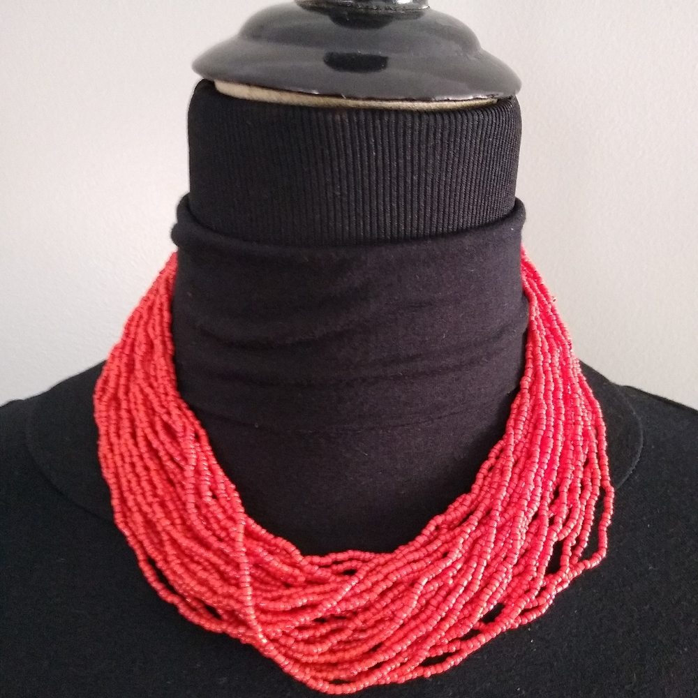 Red beaded necklace